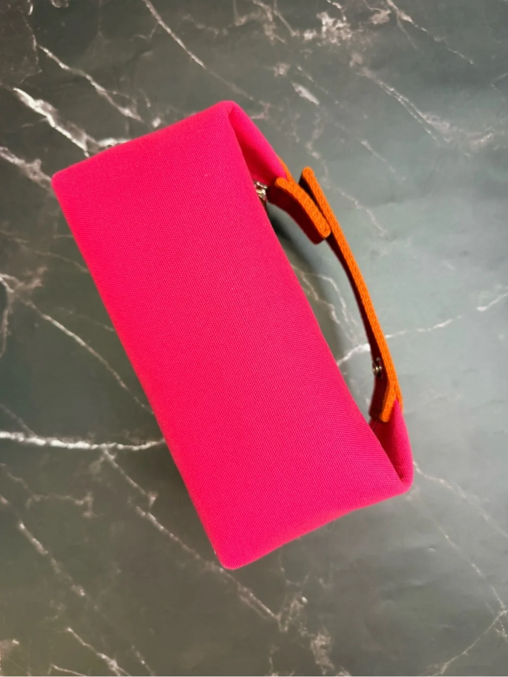 Hermes Hot Pink Canvas Bride-A-Brac Case, Small Model